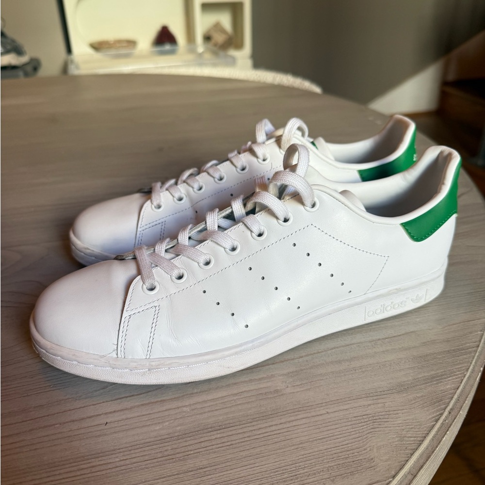 Adidas Stan Smith White and Green Sneakers